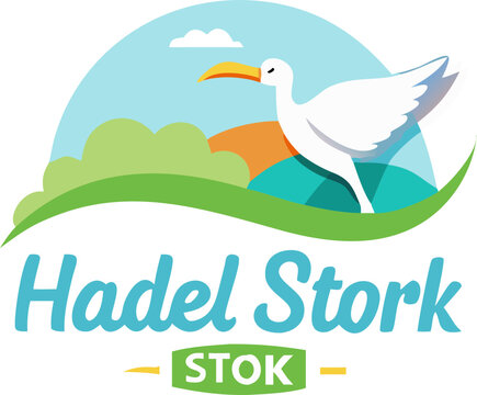 crea una logo para una aplicancion que lleve el nombre de hadel stork y de portada paisaje