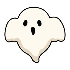 Cute ghost icon flat style