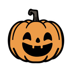 Flat design Halloween pumpkin