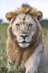 Fototapeta premium full body hairless lion