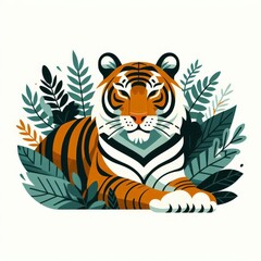 Obraz premium tiger on a white background