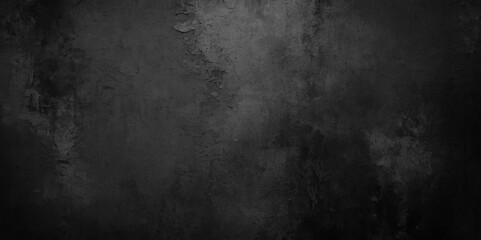 Elegant black background vector illustration with vintage distressed grunge texture and dark gray charcoal color paint