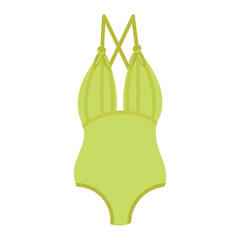 Hand drawn one-piece swimsuit. Vector illustration of women's swimwear.