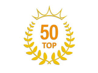 top 50 badge. best number icon.