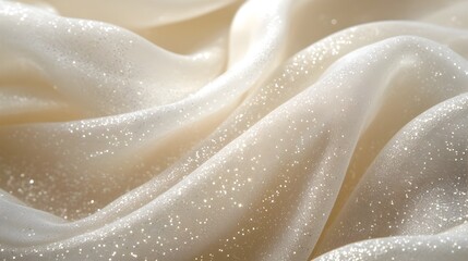 Elegant White Fabric with Subtle Glitter and Sparkle Effects for Luxurious Digital Wallpapers