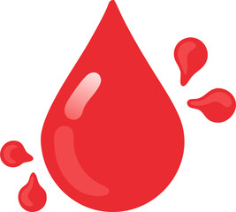 Fototapeta premium red blood drop splash, icon