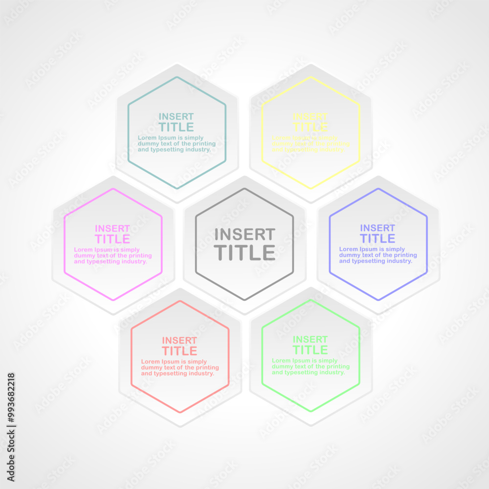 Aufkleber blank hexagonal pattern template presentation