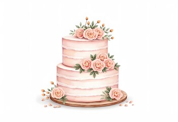 A tiered wedding cake cartoon food illustration design
