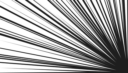 Obraz premium Comic strip radial motion lines. Anime comics book super hero speed fight blast white rays. Manga superhero action explosion dynamic moving linear effect. Cartoon light flash fast zoom stripes