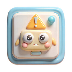 error cute 3d illustration icon