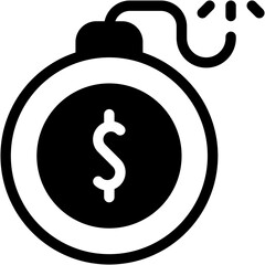 Vector Icon Debt, Business And Finance, Banking, Bomb, Dollar, Business, Money, Gaming