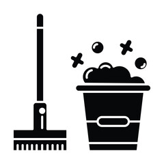 Mop icon vector on white background