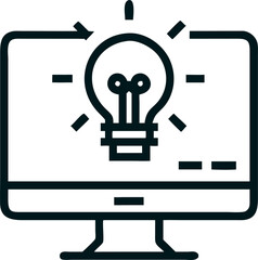 computer light bulb, icon