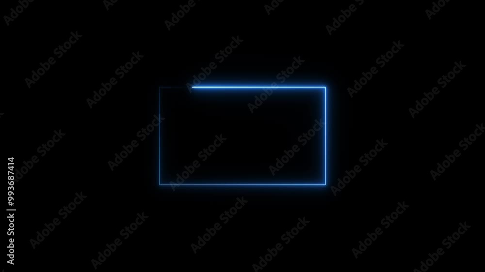 Aufkleber abstract glowing neon rectangle border frame in the shape rectangle