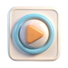 play button cute 3d illustration icon