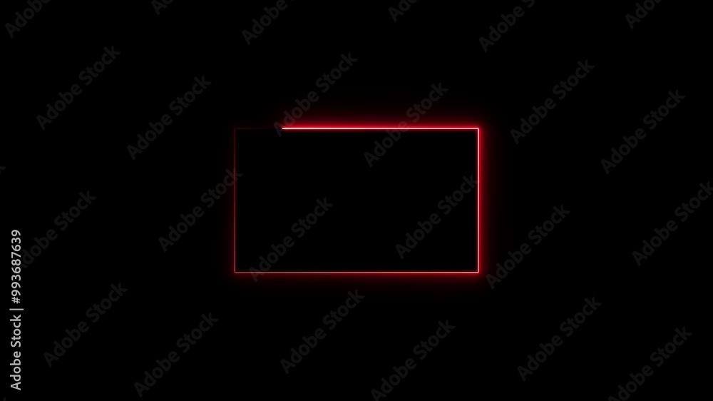 Aufkleber abstract glowing neon rectangle border frame in the shape rectangle
