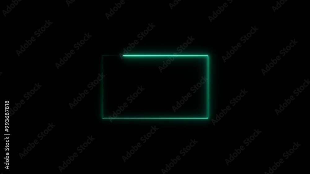 Aufkleber neon rectangle frame. neon rectangle border. seamless loop
