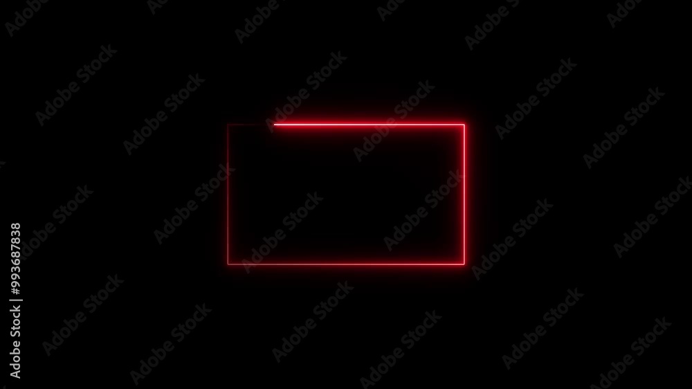 Aufkleber neon rectangle frame. neon rectangle border. seamless loop