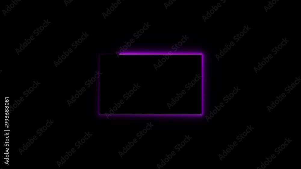 Aufkleber neon rectangle frame. neon rectangle border. seamless loop