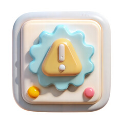 warning cute 3d illustration icon