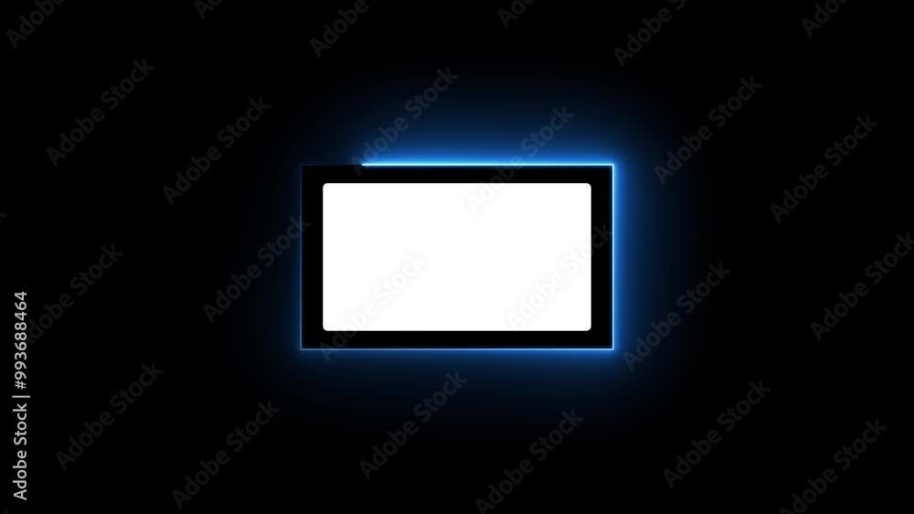 Aufkleber neon rectangle frame. neon rectangle border. seamless loop