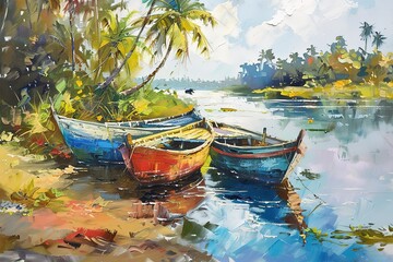 Obraz premium Abstract Outdoor With Watercolor Paint, Natural Background With Beautiful Landscape