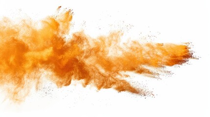 orange powder splash isolated on white background