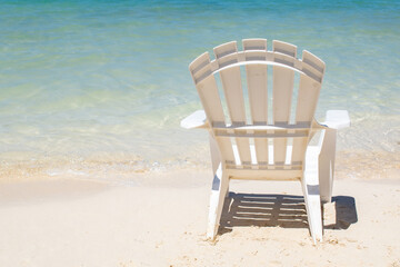 beach chair on the sea shore relaxing