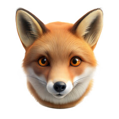 Fototapeta premium face of fox cute 3d illustration icon