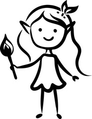 elf, long light brown hair, dress in autumn colors, artist, paint stains on her dress, brush in