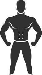 muscular man silhouette minimal, icon