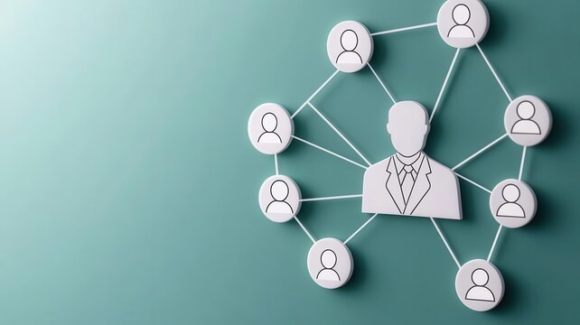 3D medical network map showing connections between different care providers, advanced healthcare system, global network,