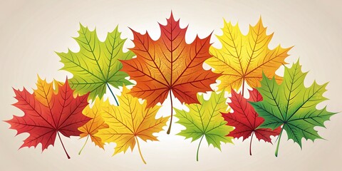 Fototapeta premium Vibrant Maple Leaves Vector Design for Autumn and Seasonal Backgrounds, Crafts, and Illustrations
