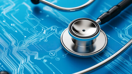 Close-up of a medical device connected to a secure healthcare network, ensuring reliable patient data transmission, modern care system,