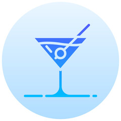cocktail round gradient vector icon