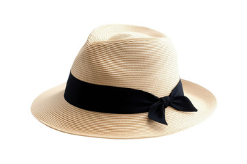 lightweight straw sun hat with black ribbon