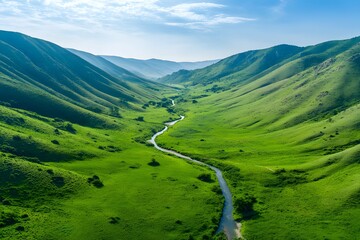 Serene River Valley Landscape