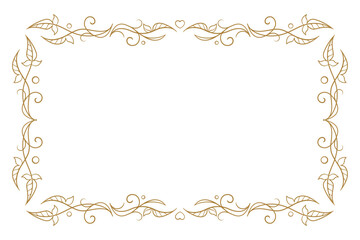 Beautifully stylish gold themed floral border for a variety of design projects