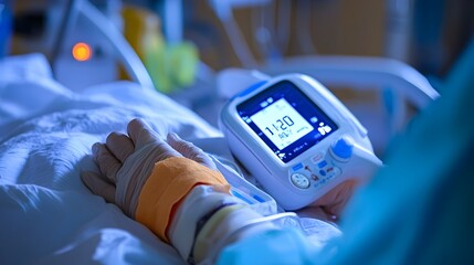 Nurse Checking Oxygen Levels with Finger Pulse Oximeter during Medical Examination