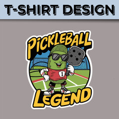  Pickleball Legend  Typography T-Shirt Design
