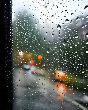 il pleut devant la fen&ecirc;tre, il y a des gouttes de pluie sur la fen&ecirc;tre