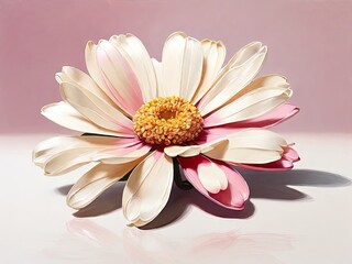 Fototapeta premium Pink gerbera daisy, nature's beauty in bloom, isolated on white background