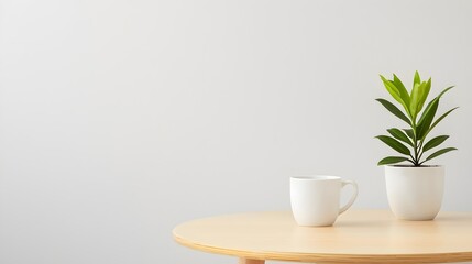 Fototapeta premium Minimalist Dining Table Decor - Clean and Inviting Place Settings for an Organized and Functional Dining Atmosphere