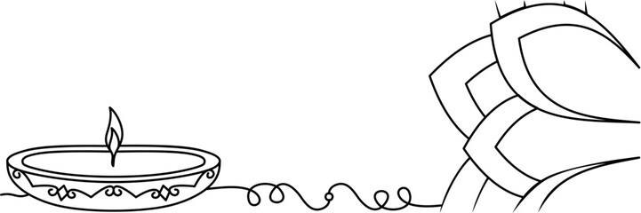 line art diwali illustration background