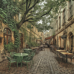 Fototapeta premium old street in the town