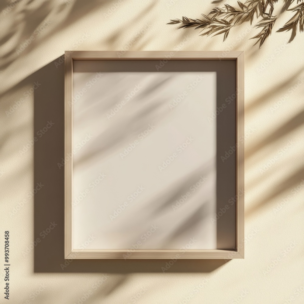 Poster minimalistic 3d rendered frame mockup for product presentation on clean surface - top view