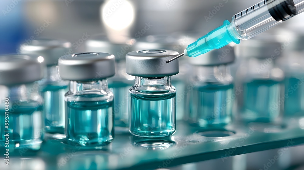 Aufkleber syringe filling vial for routine lab testing and health evaluation