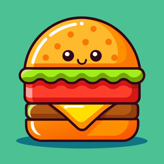 burger illustration. burger cartoon. illustration for children's book.
