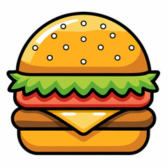 burger illustration. burger cartoon. illustration for children's book.
