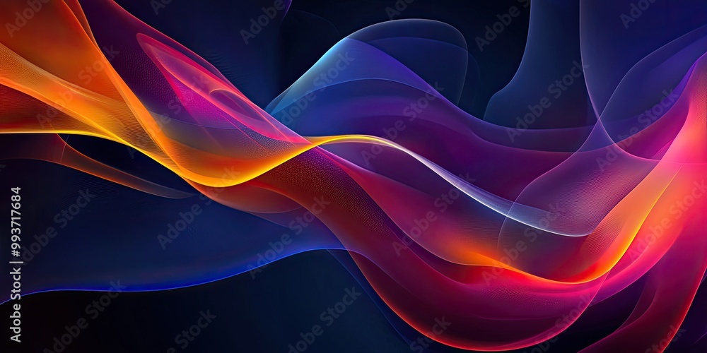 Poster abstract graph design with fluid lines, bold geometric shapes, vibrant gradients, artistic represent